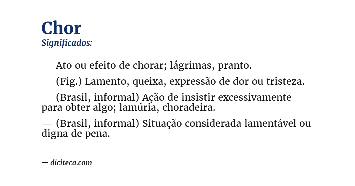 Significado de chor