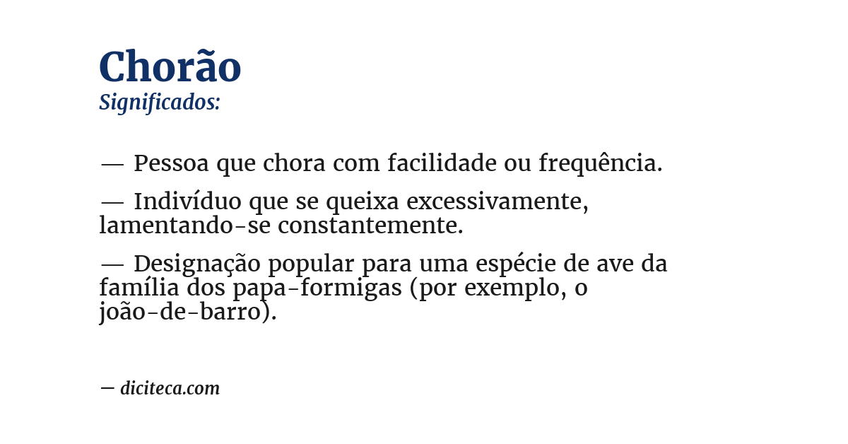 Significado de chorão