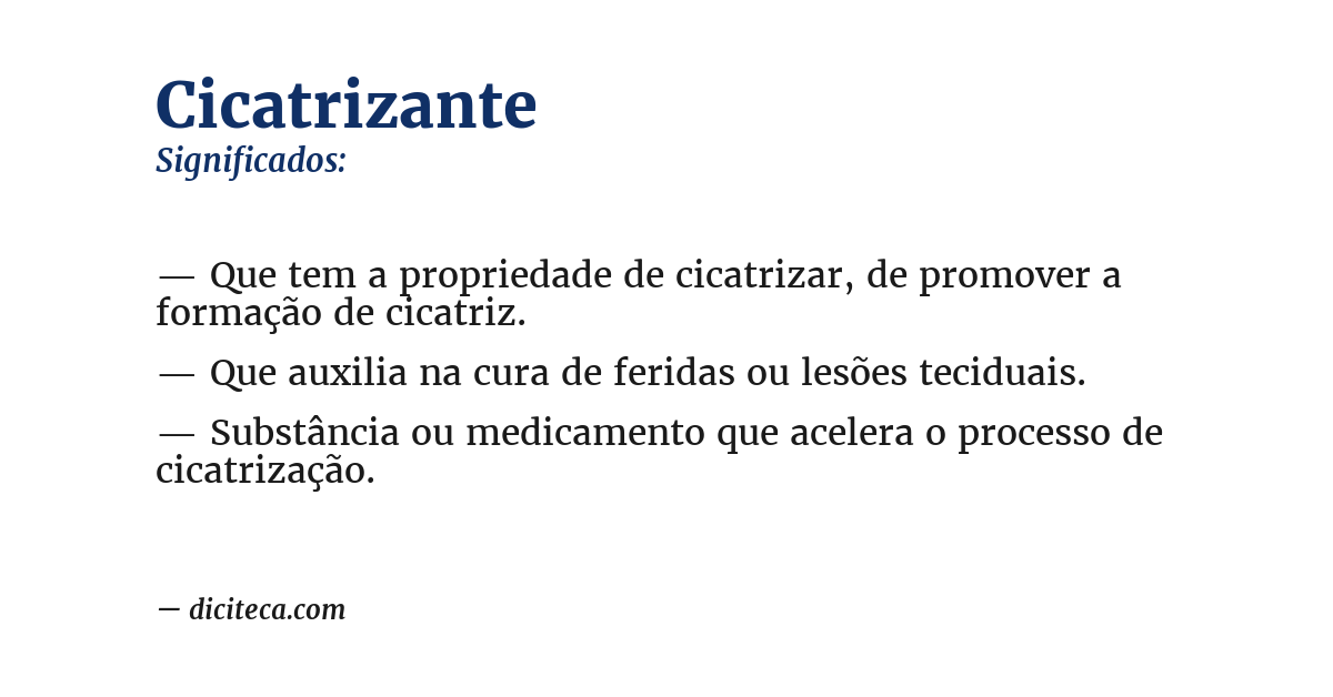 Significado de cicatrizante