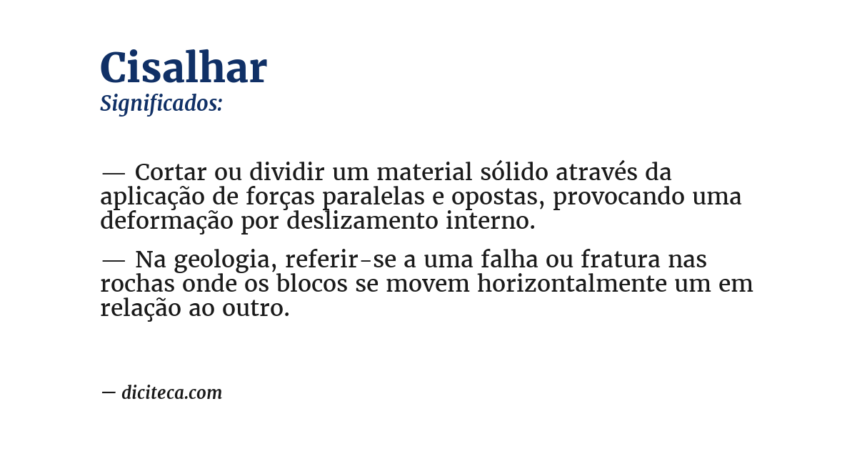 Significado de cisalhar