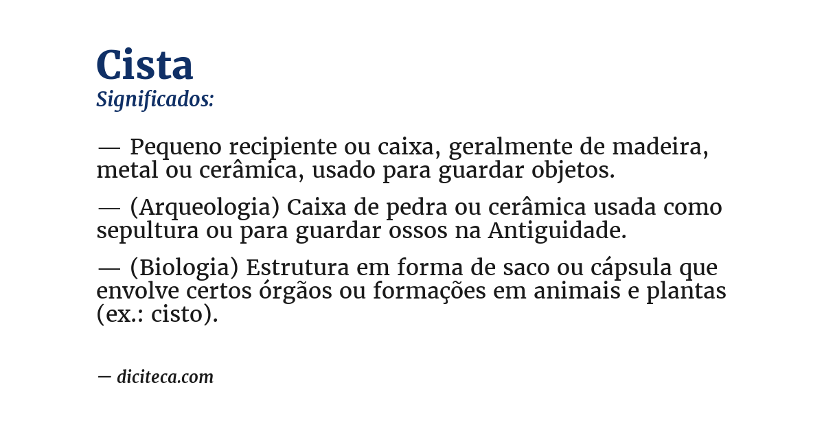Significado de cista
