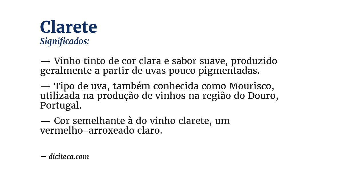 Significado de clarete