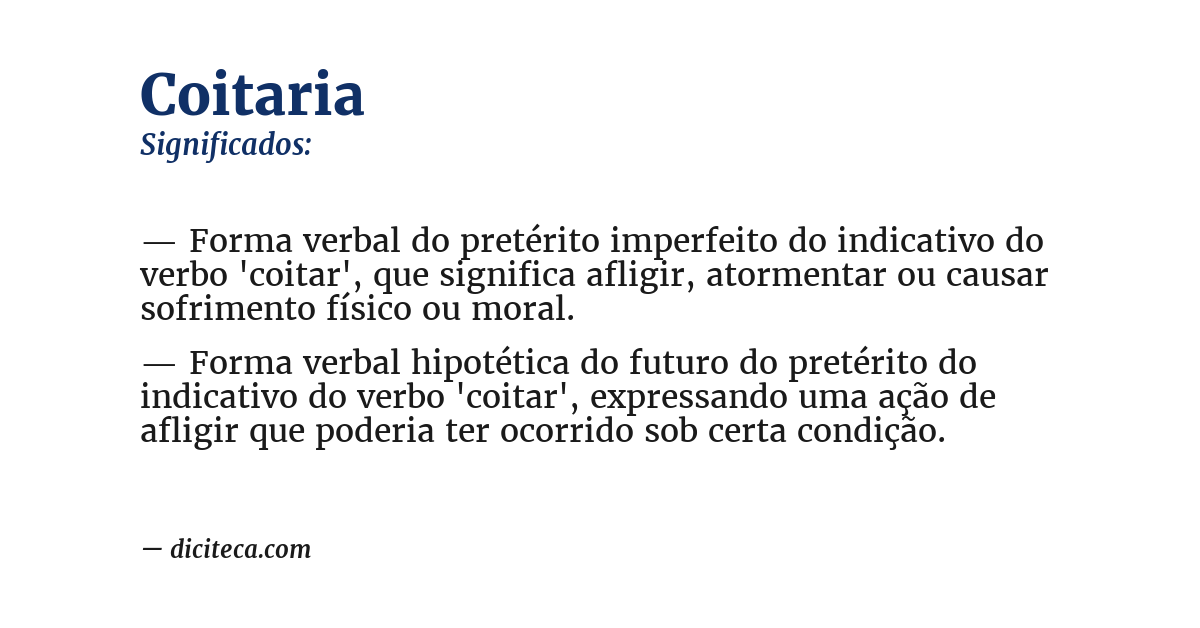 Significado de coitaria