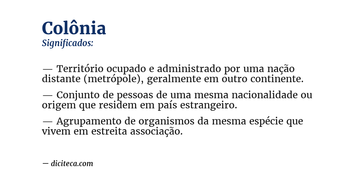Significado de colônia