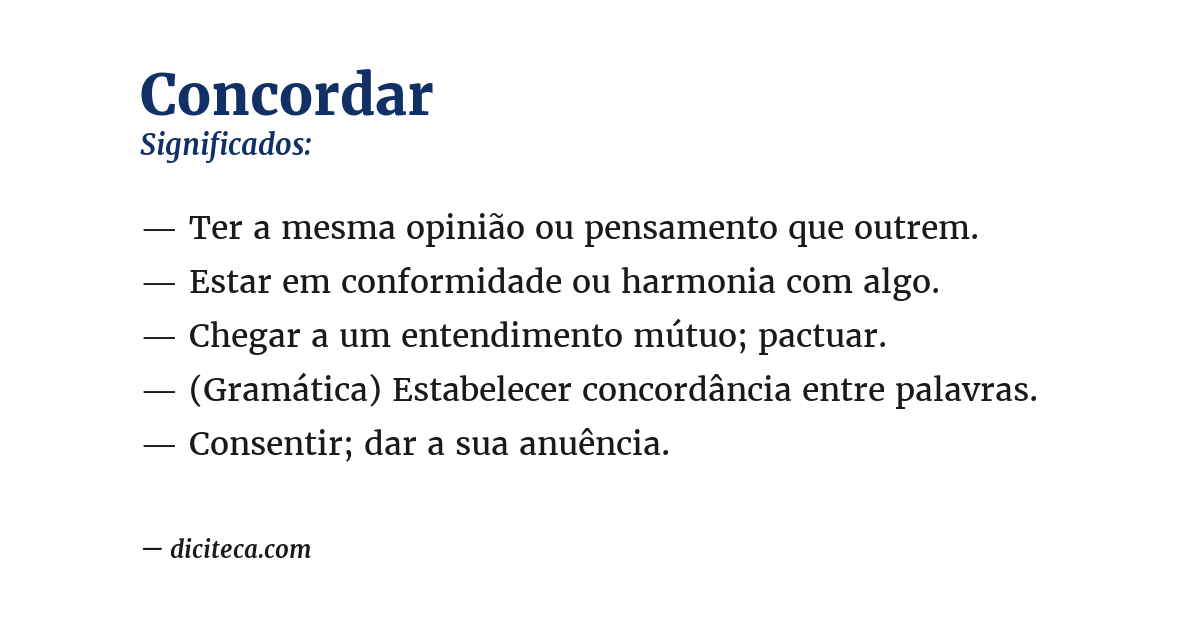 Significado de concordar