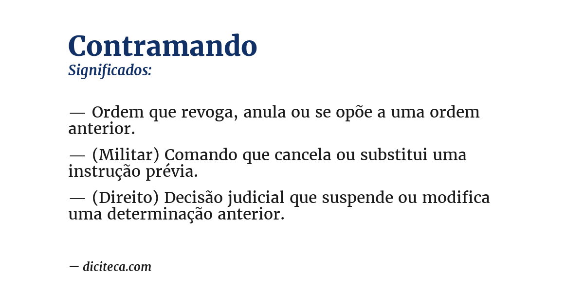 Significado de contramando