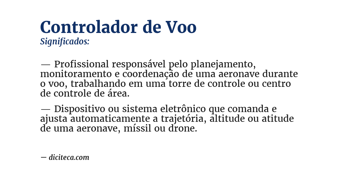 Significado de controlador de voo