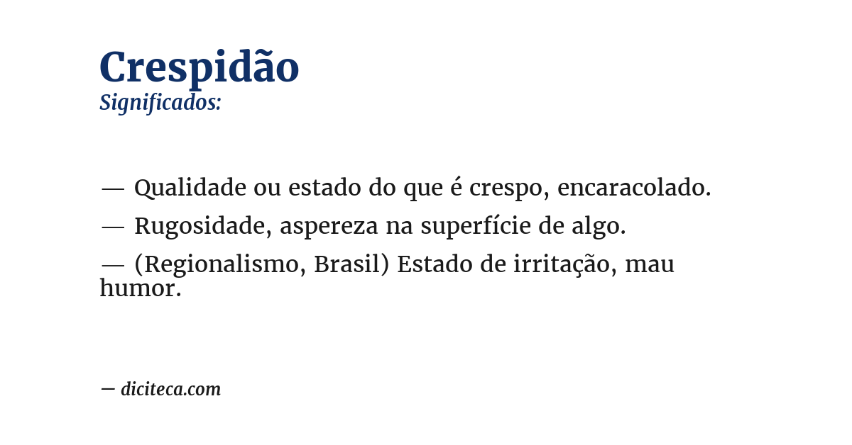 Significado de crespidão