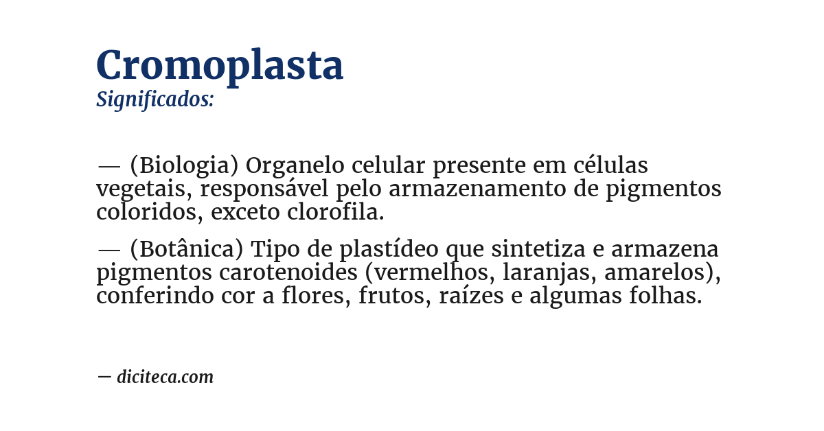 Significado de cromoplasta