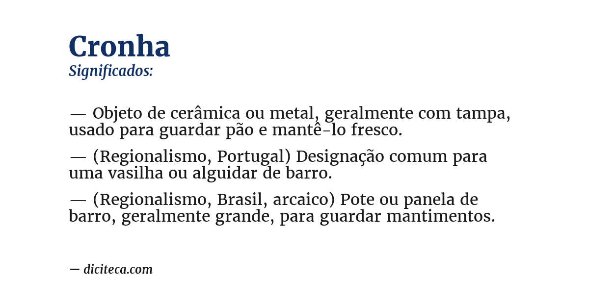 Significado de cronha
