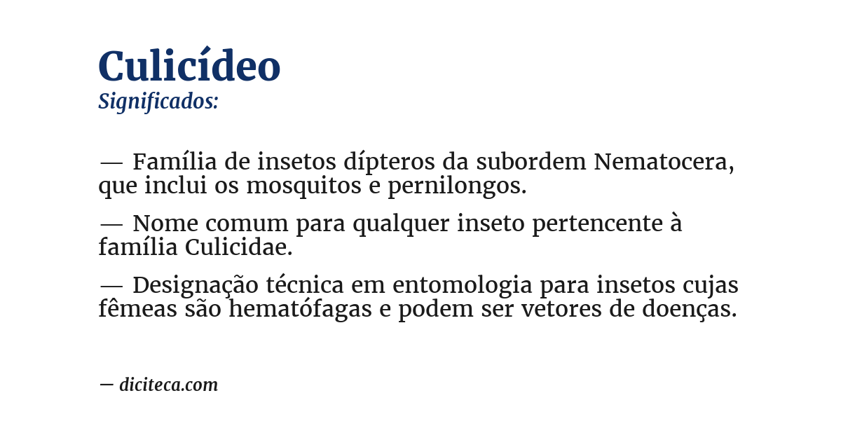 Significado de culicídeo