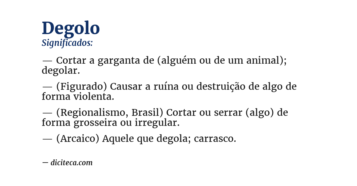 Significado de degolo