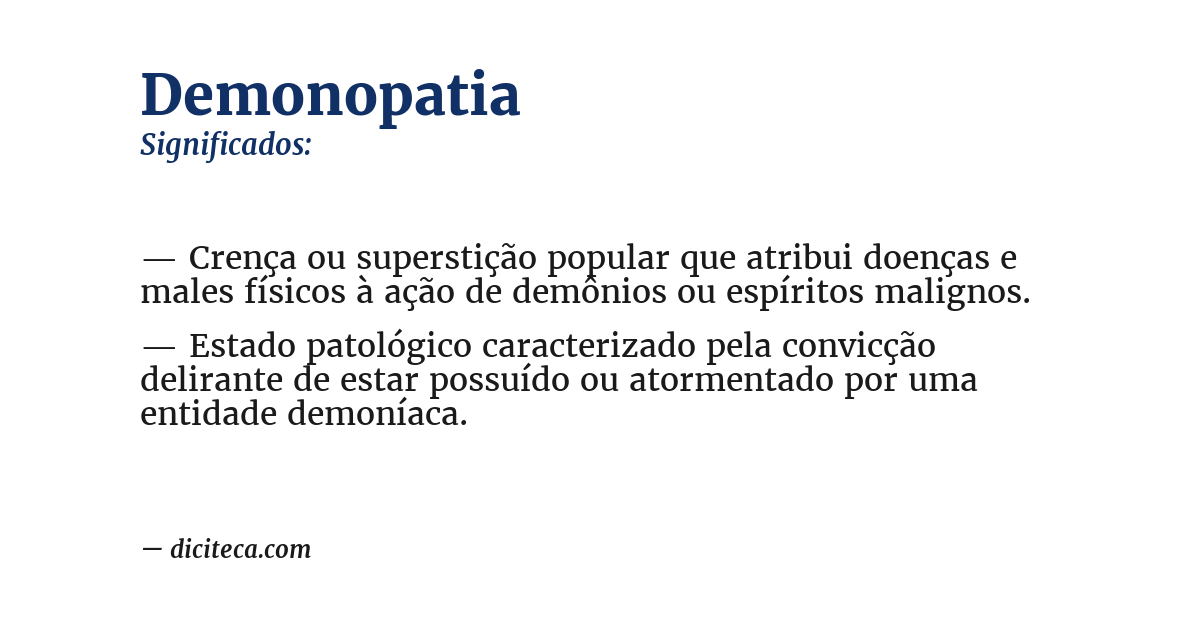 Significado de demonopatia