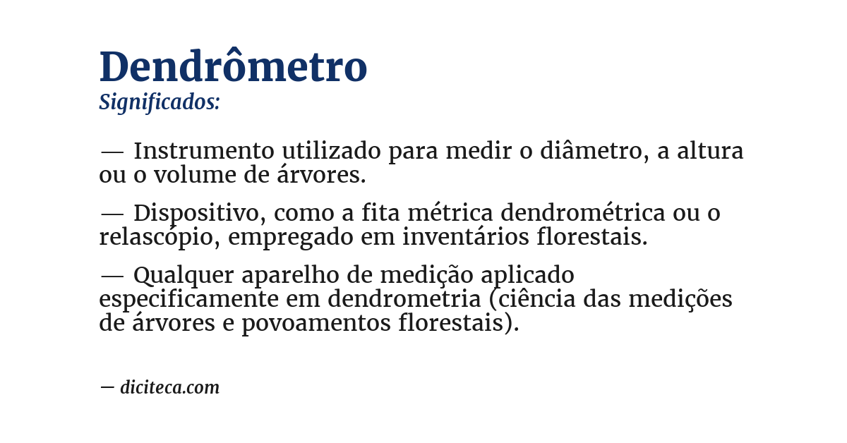 Significado de dendrômetro