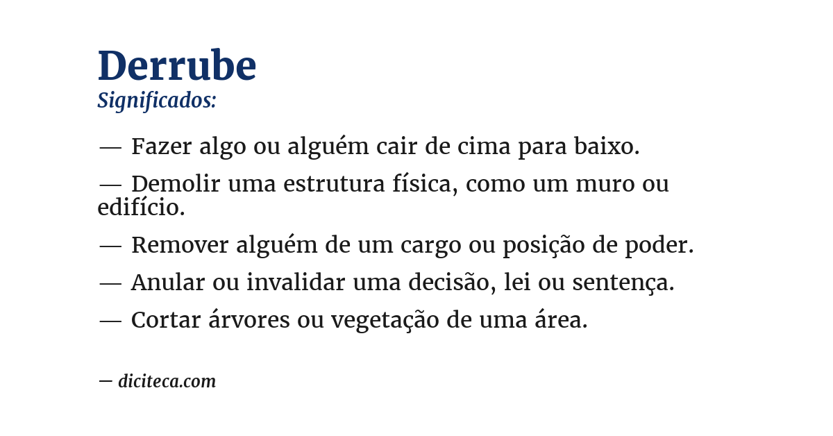 Significado de derrube