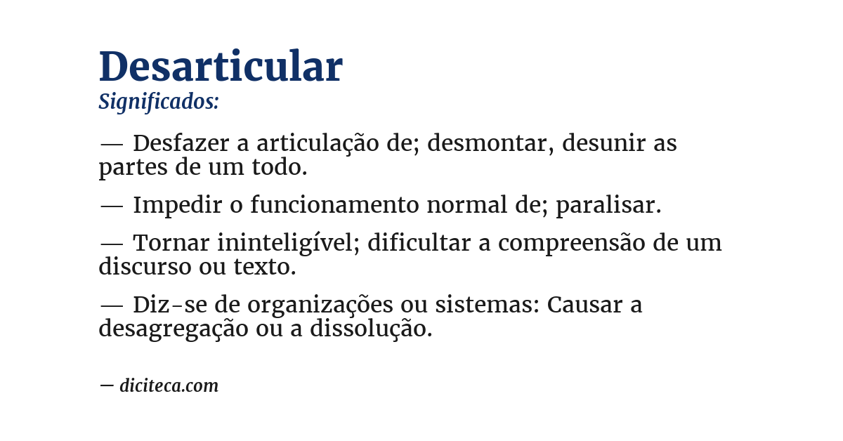 Significado de desarticular