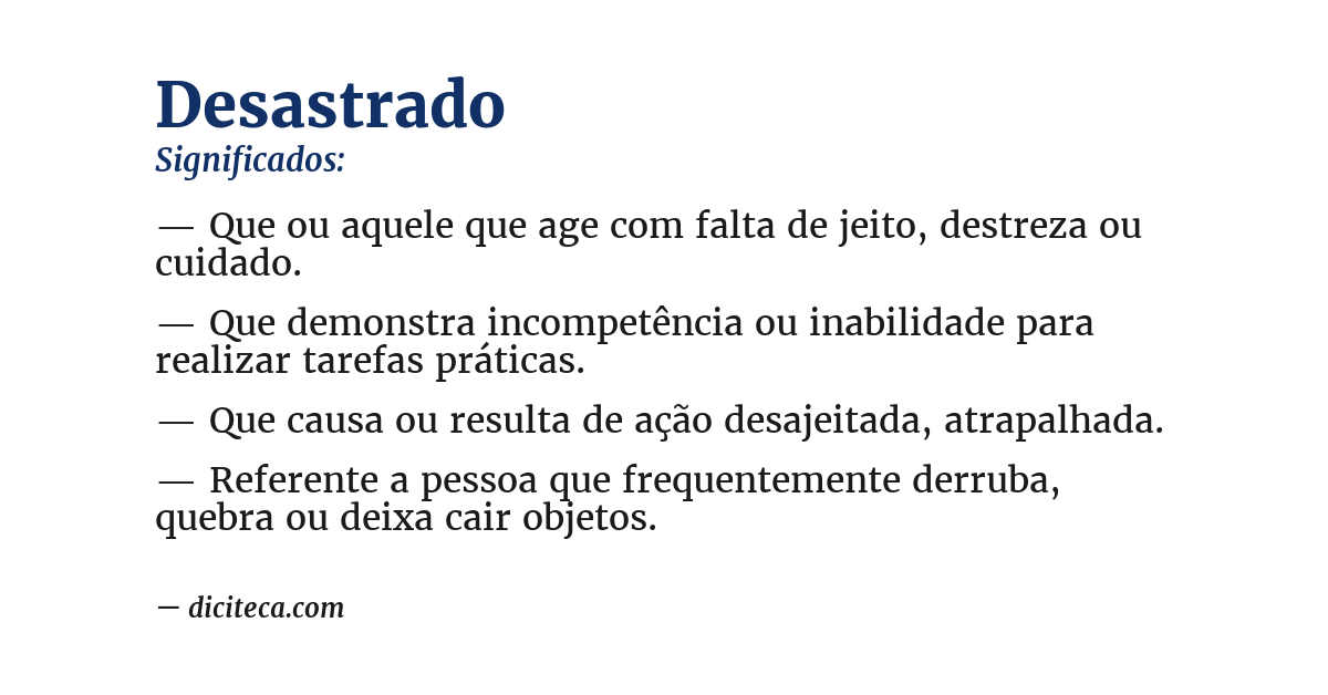 Significado de desastrado