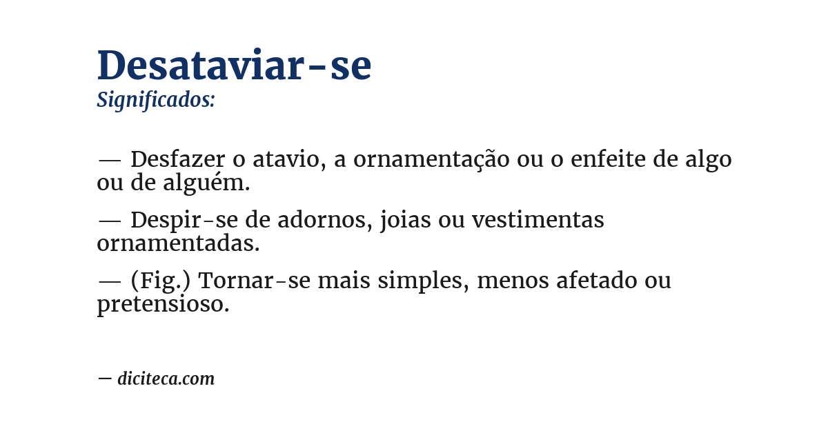 Significado de desataviar-se