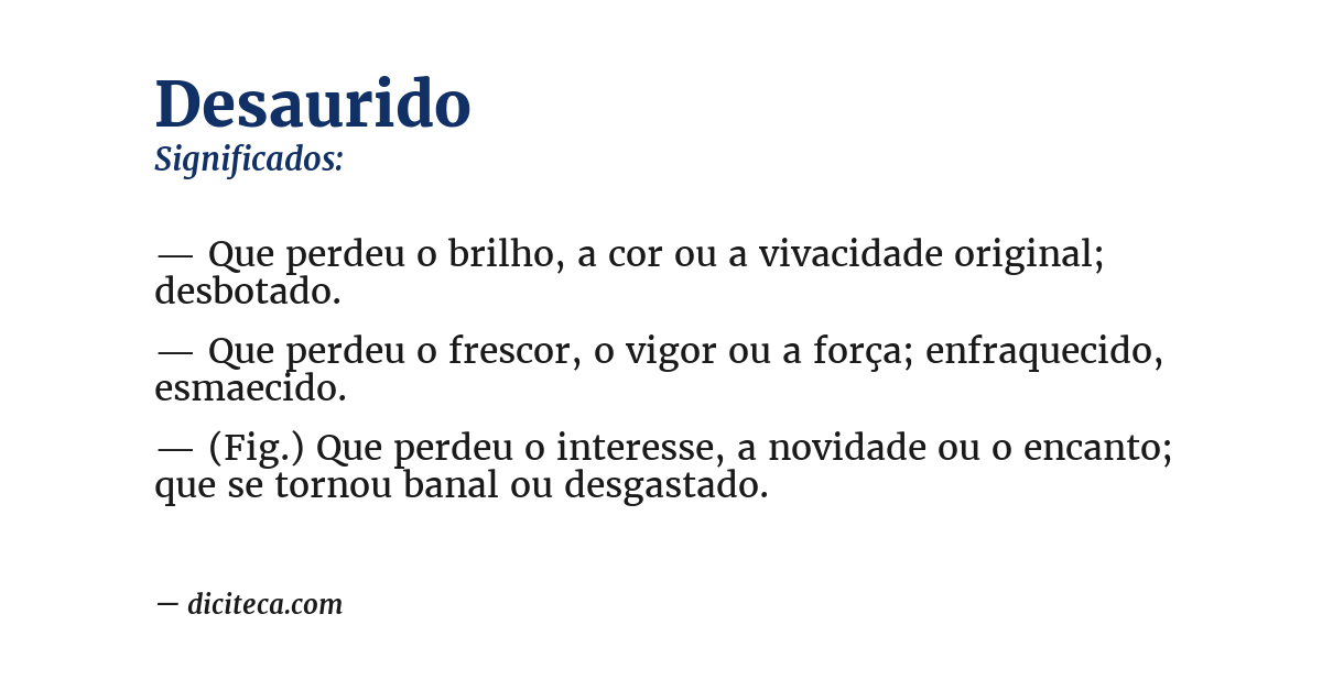 Significado de desaurido