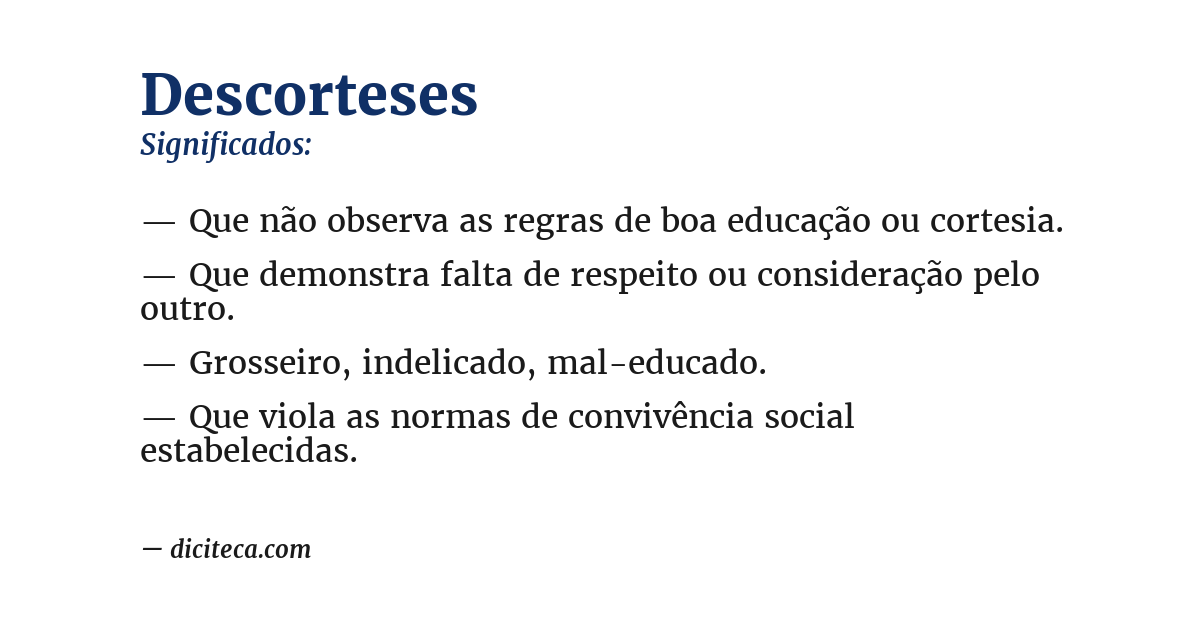Significado de descorteses