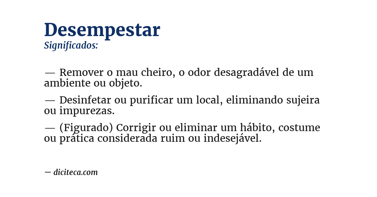Significado de desempestar