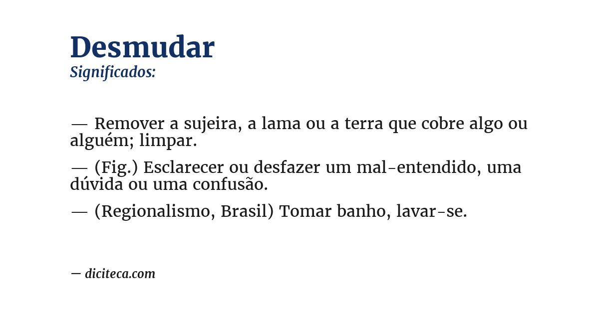 Significado de desmudar