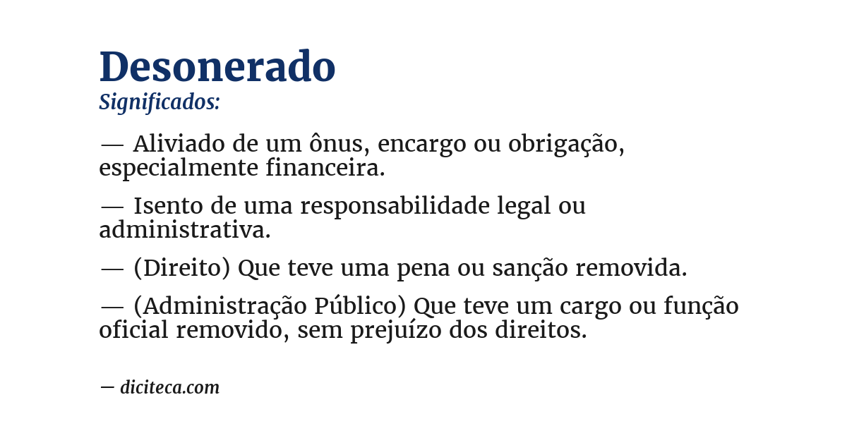 Significado de desonerado