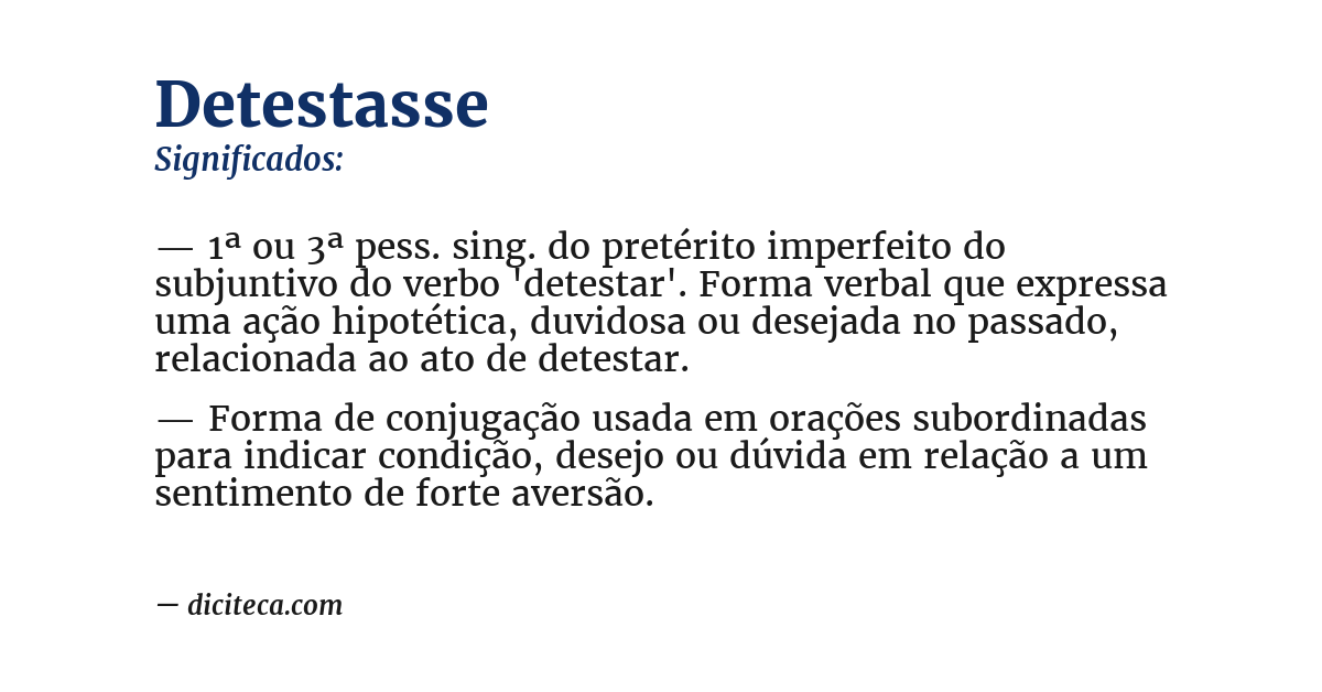 Significado de detestasse