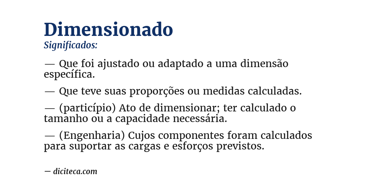 Significado de dimensionado