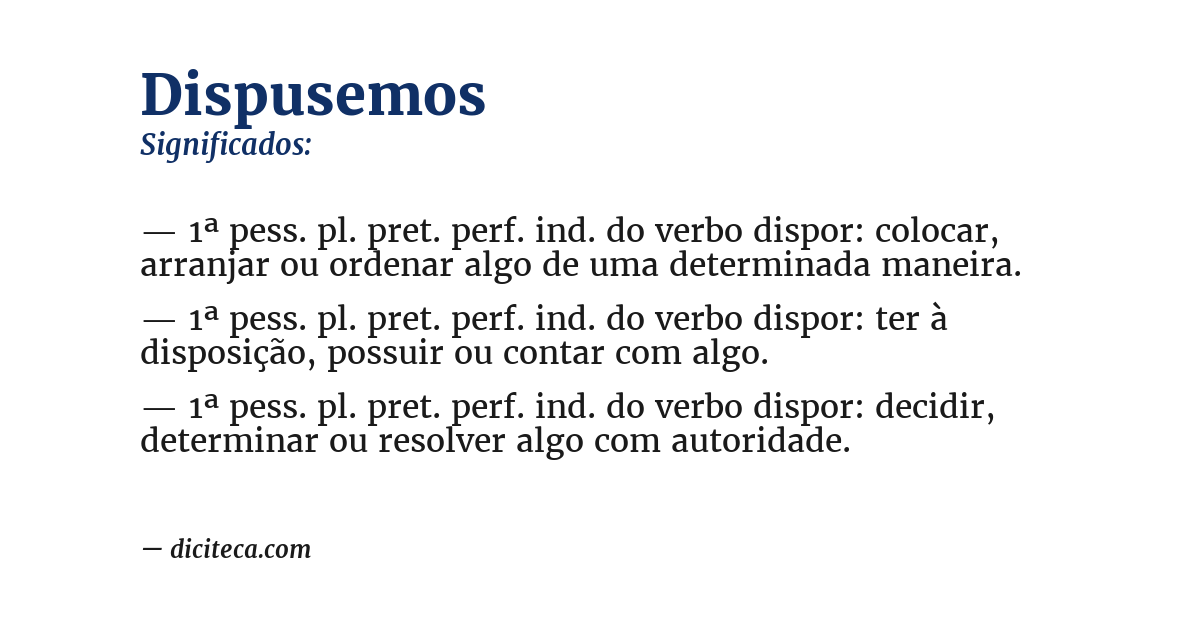Significado de dispusemos