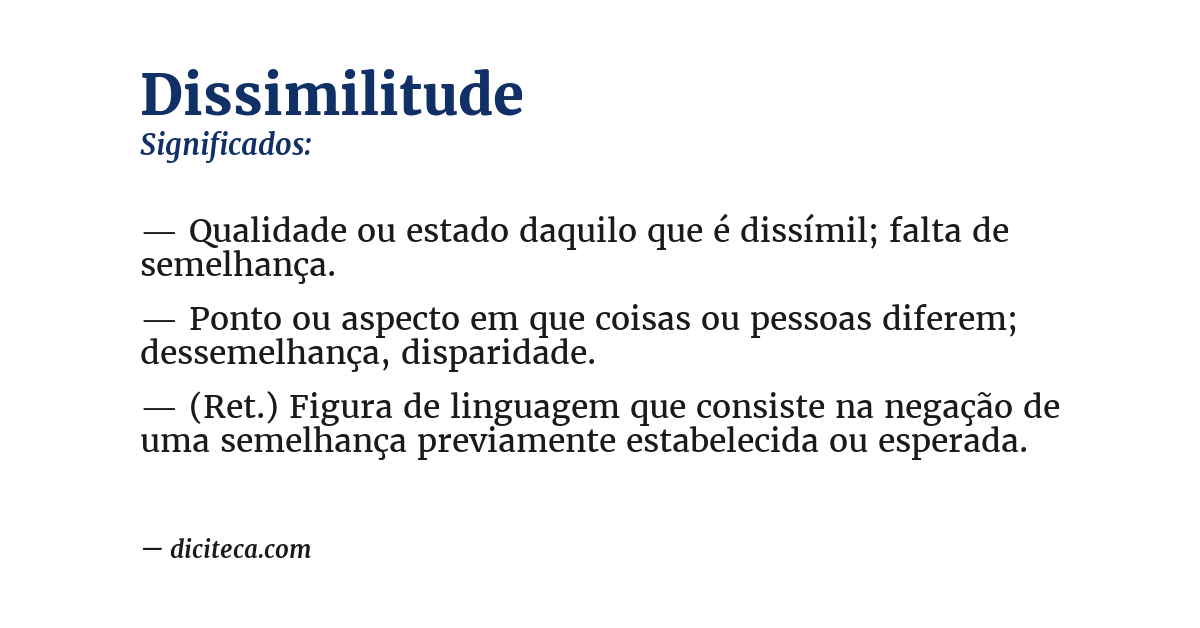 Significado de dissimilitude