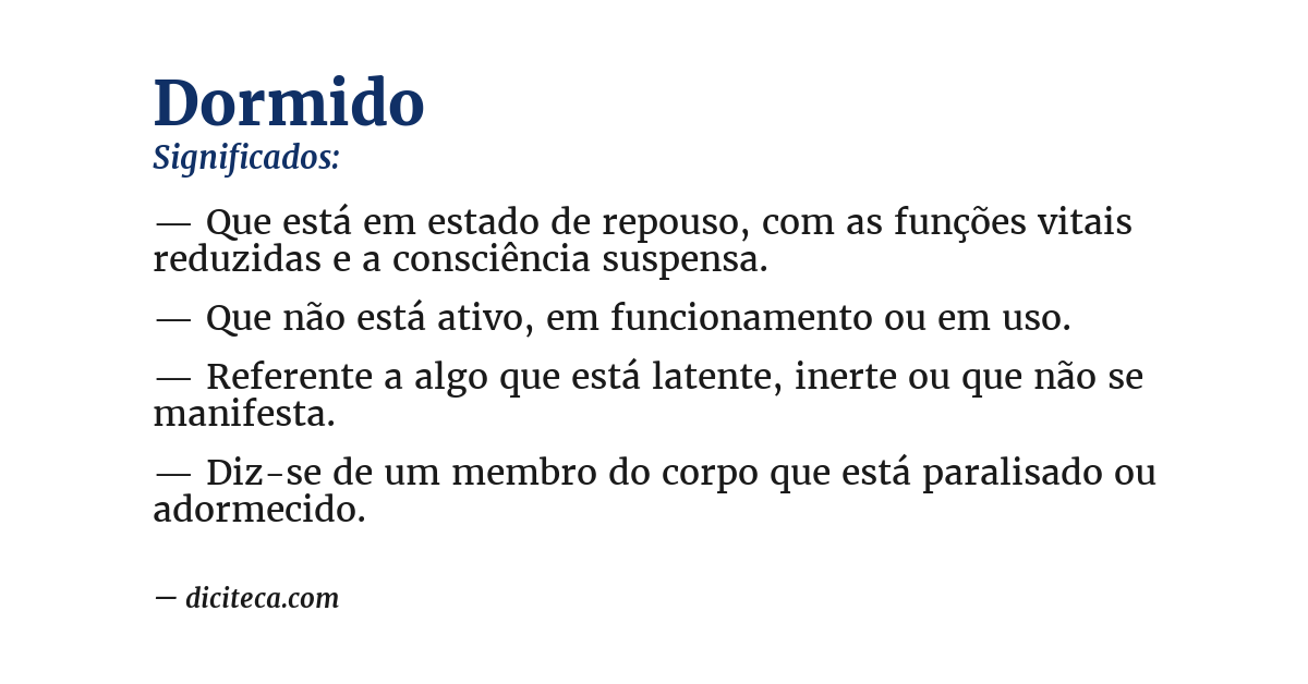 Significado de dormido