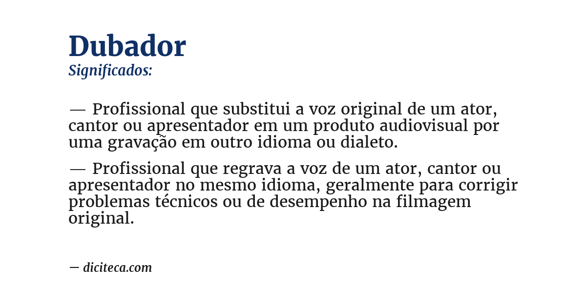 Significado de dubador
