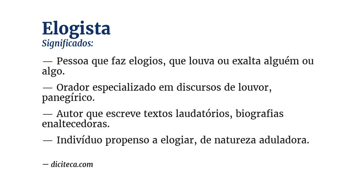 Significado de elogista