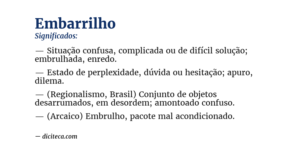 Significado de embarrilho
