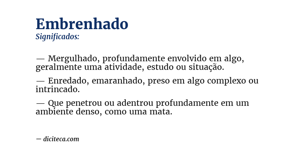 Significado de embrenhado