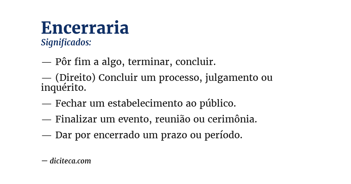 Significado de encerraria