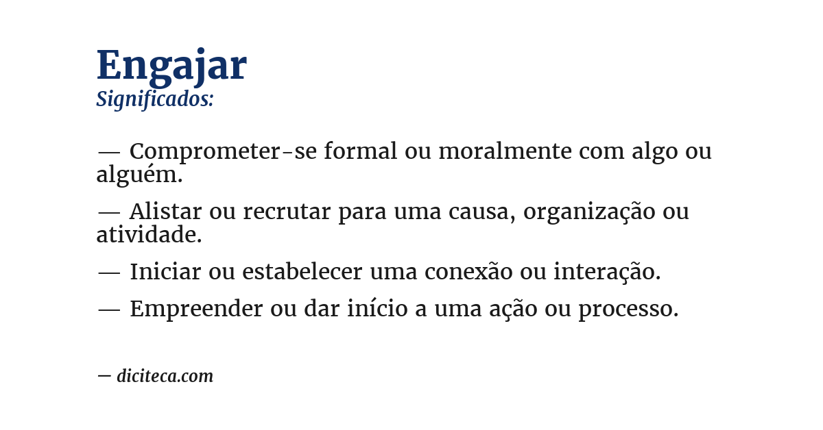 Significado de engajar
