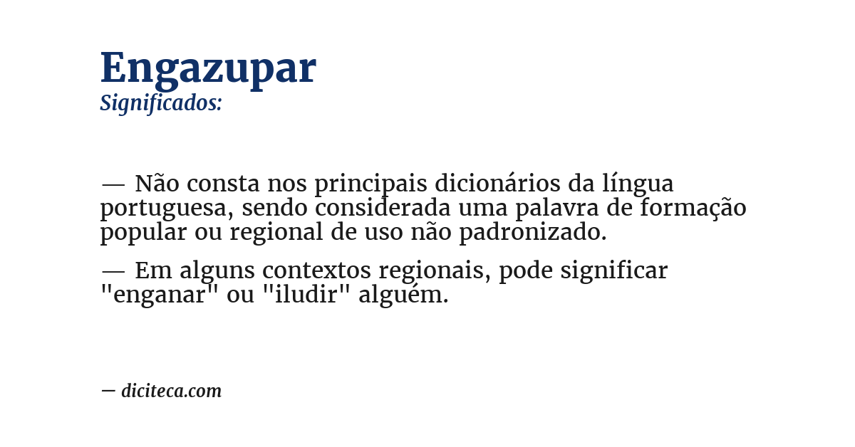 Significado de engazupar