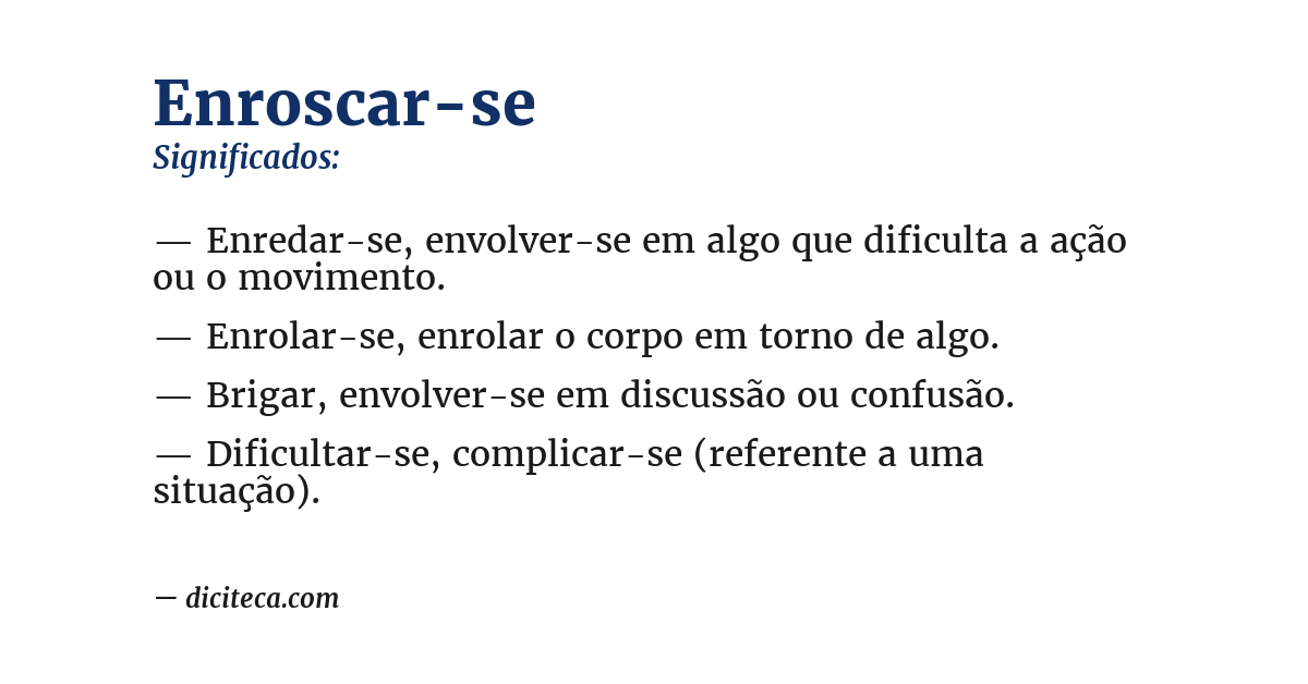 Significado de enroscar-se