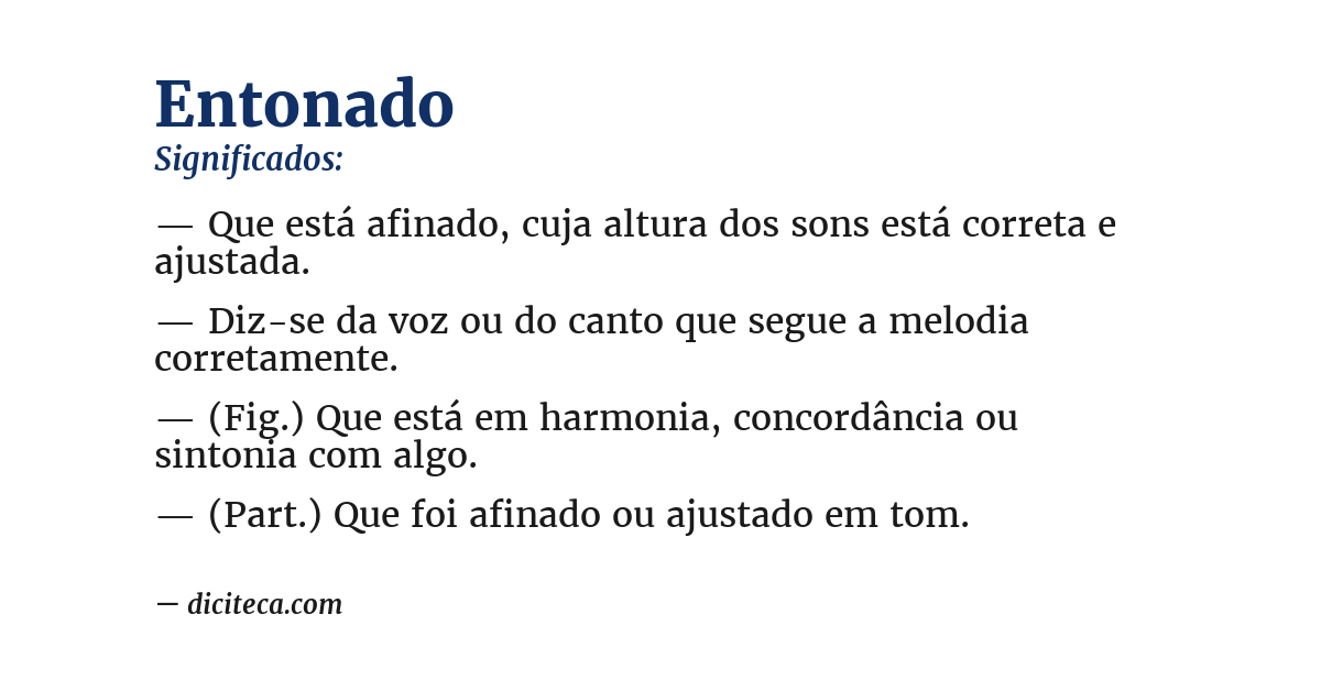 Significado de entonado