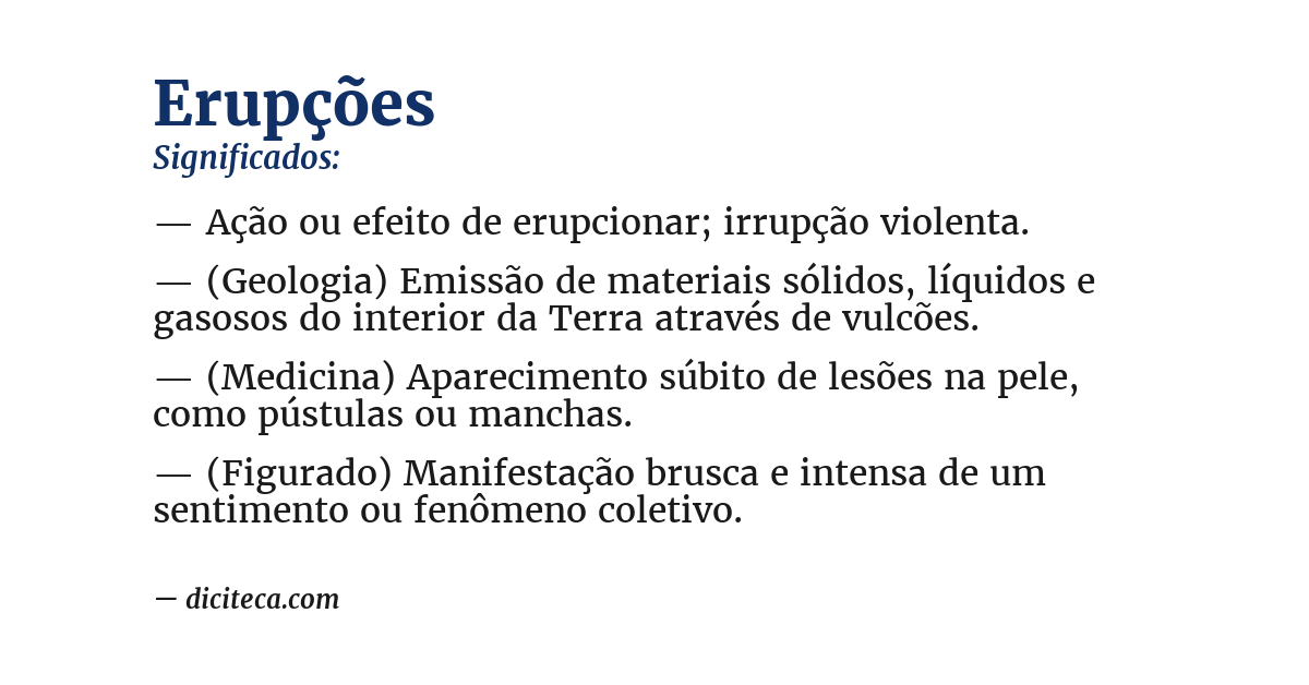Significado de erupções