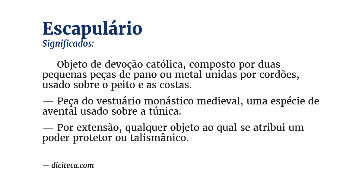 Significado de escapulário