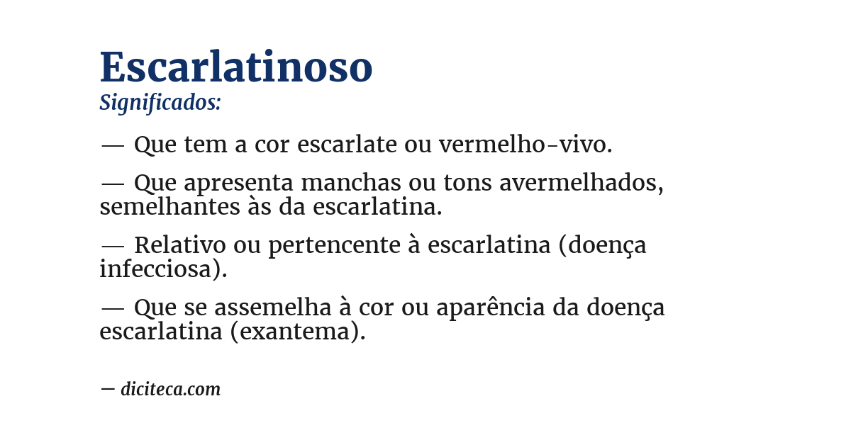 Significado de escarlatinoso