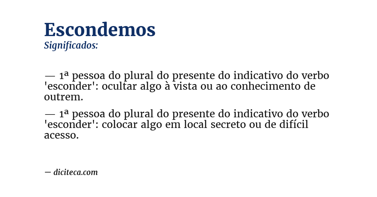 Significado de escondemos