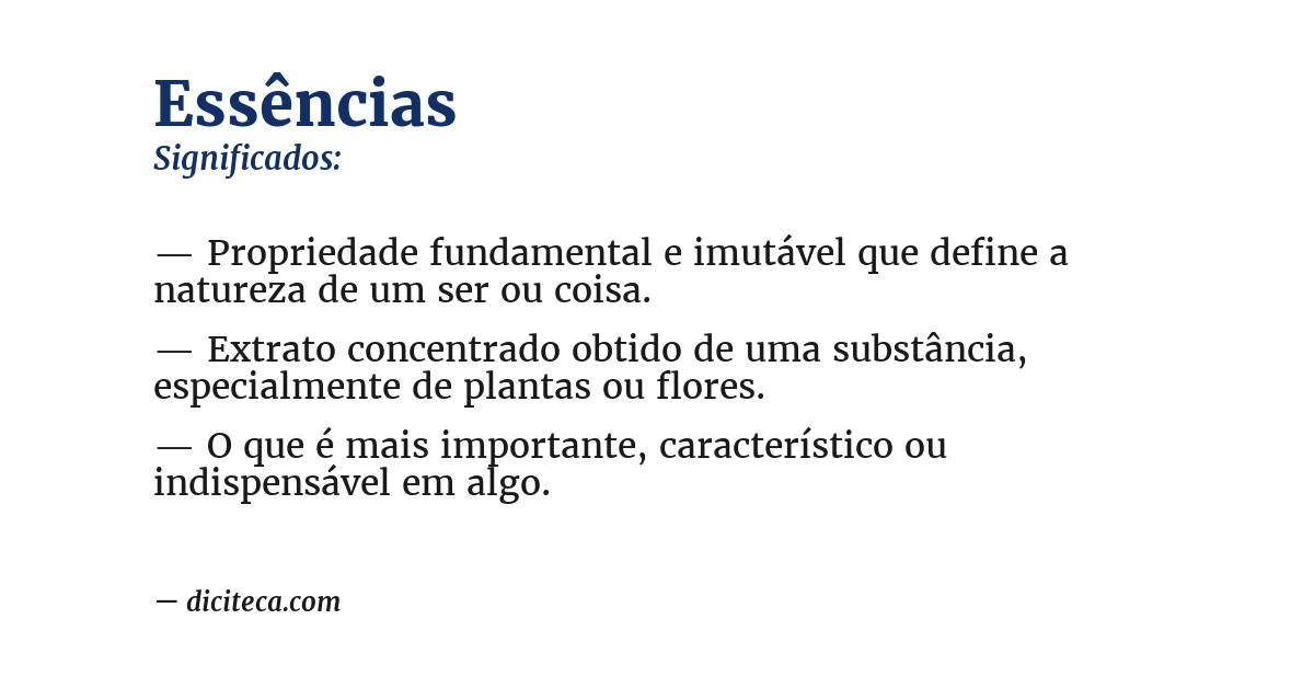 Significado de essências