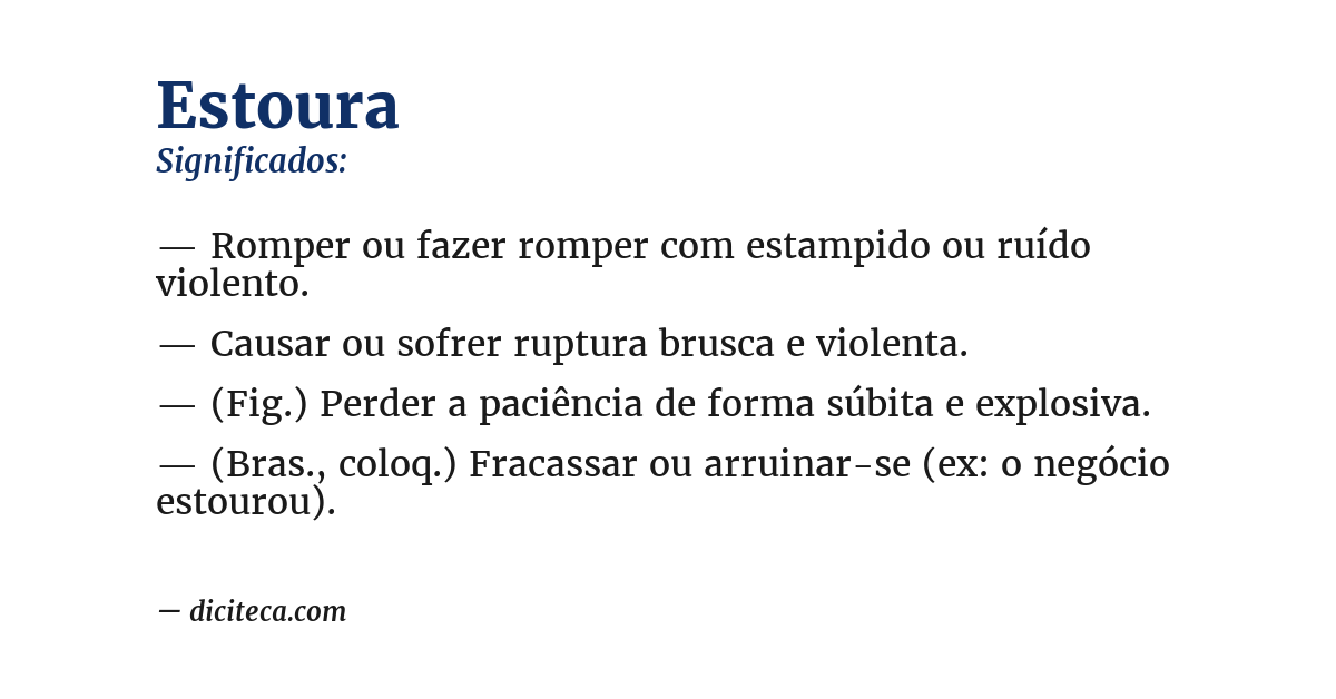 Significado de estoura