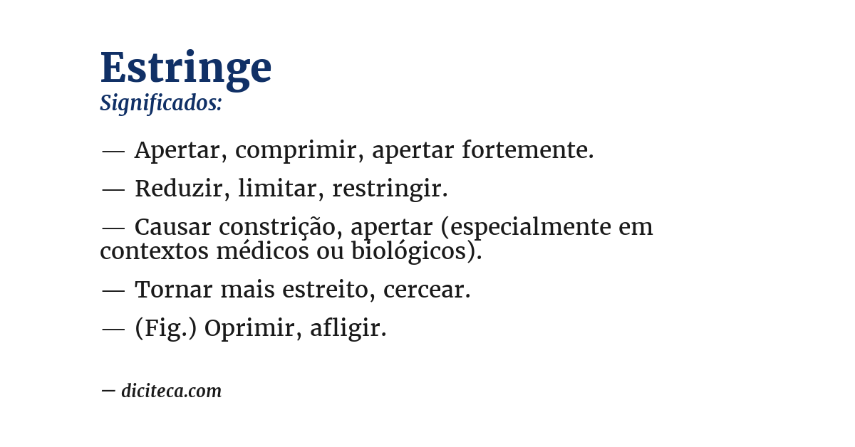 Significado de estringe