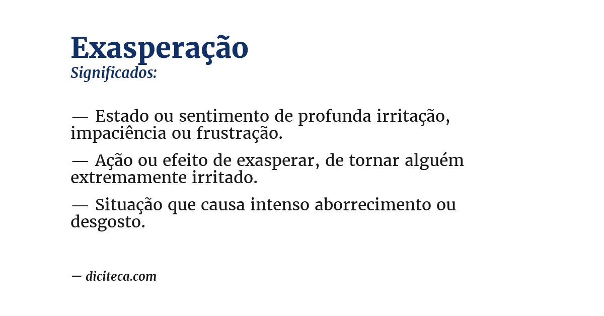 Significado de exasperação