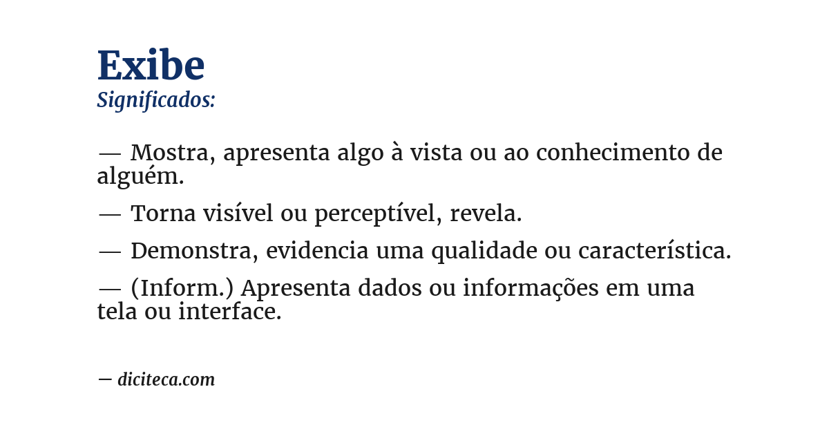Significado de exibe